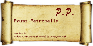 Prusz Petronella névjegykártya